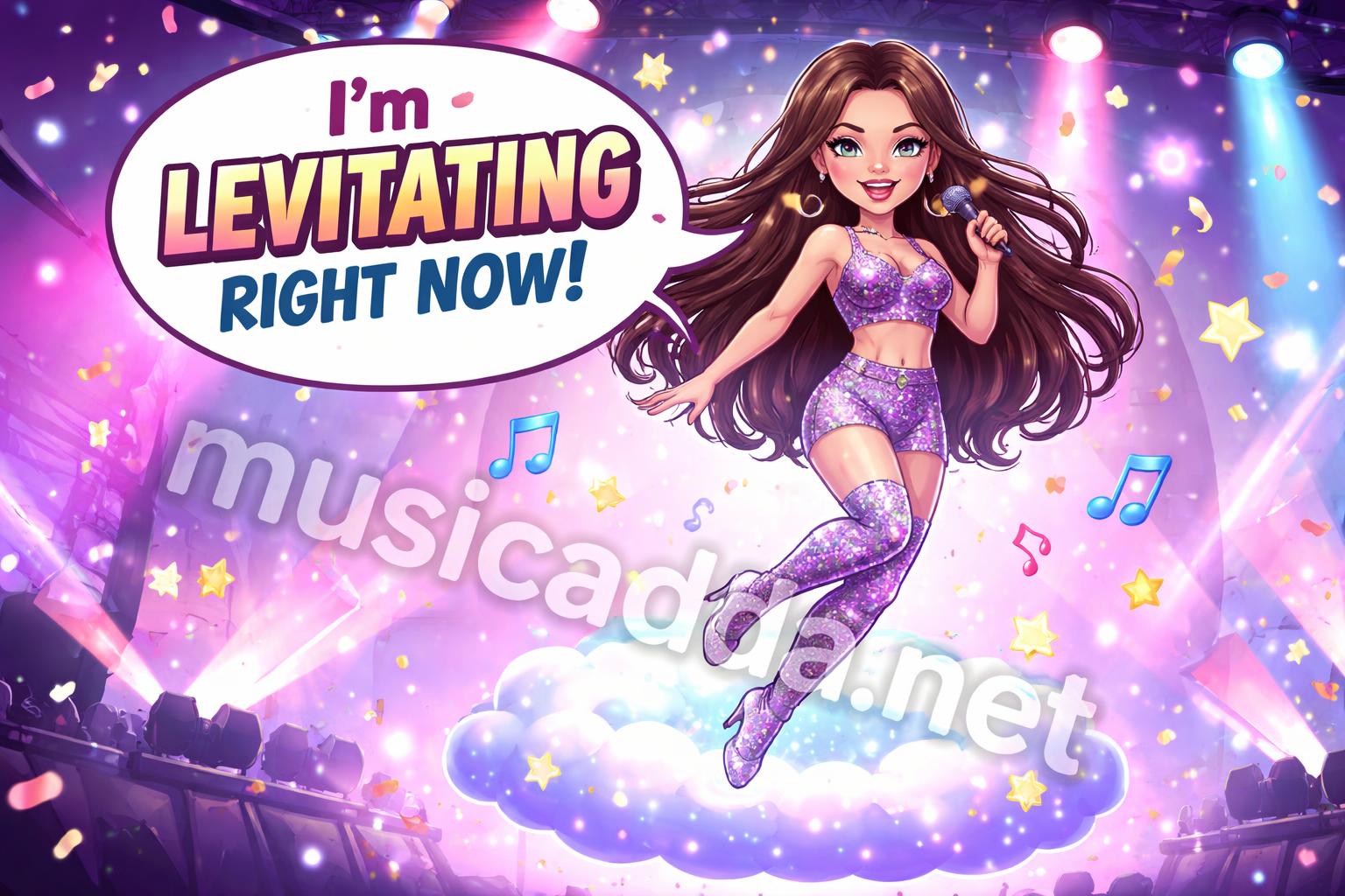 Dua lipa puns levitating mood hero cartoon