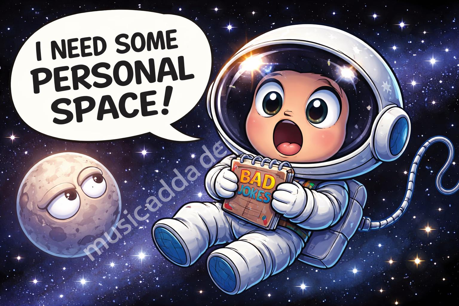 Funny space puns tiny astronaut reaction