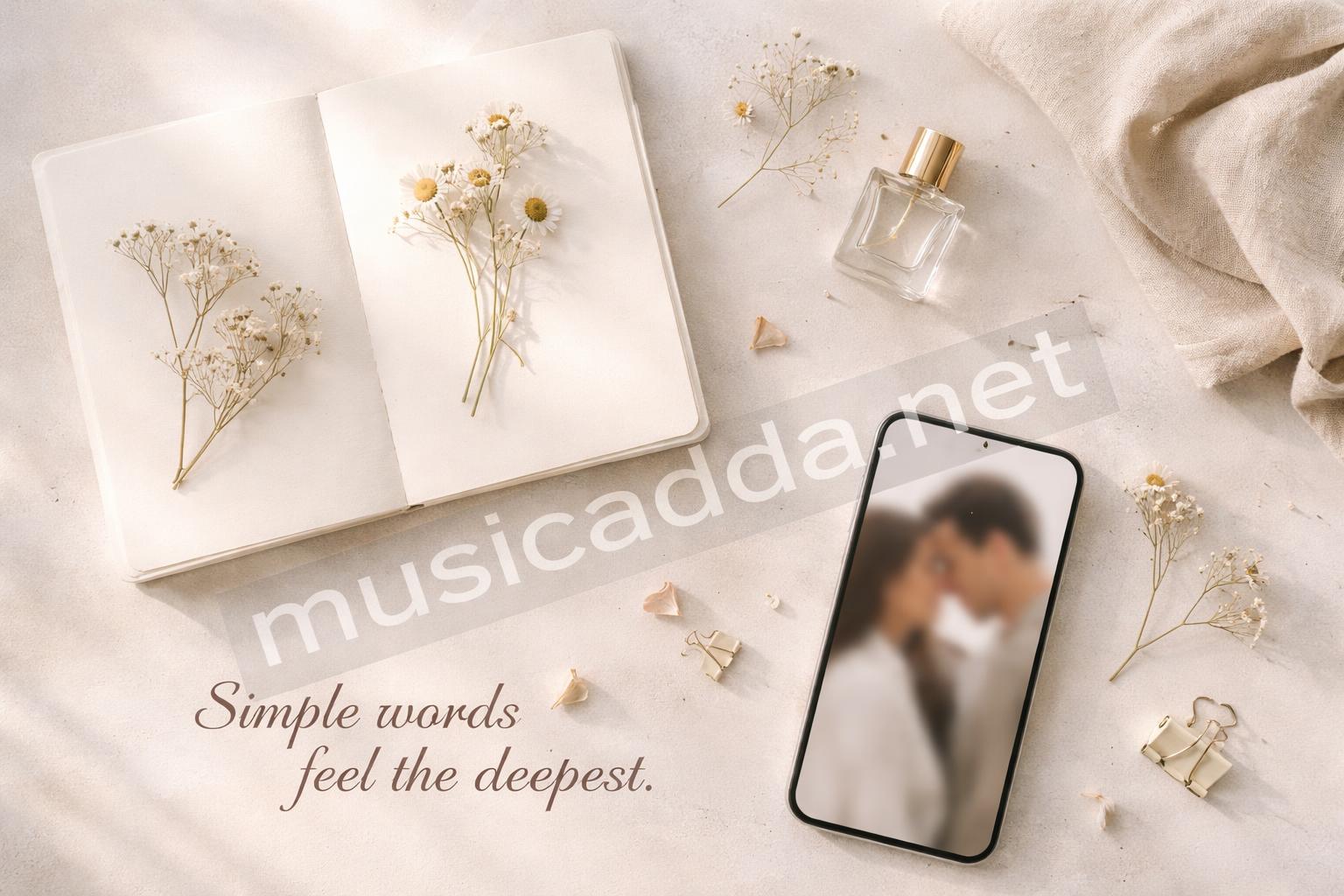 Minimal instagram love caption final flatlay