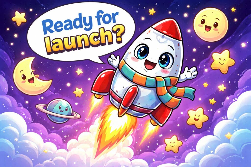 Space puns rocket engagement hero